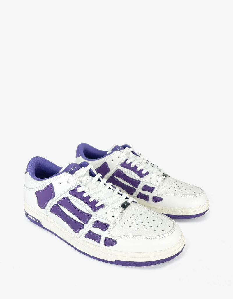 Amiri Skel Top Low White & Purple Trainers