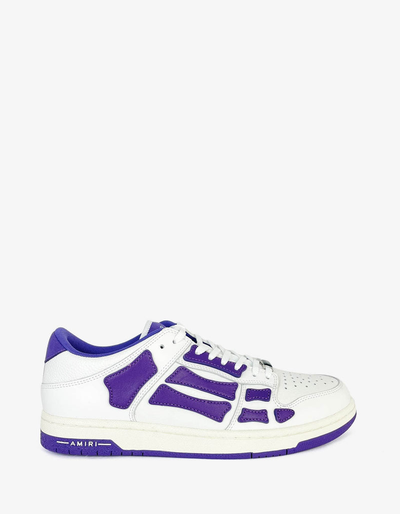 Amiri Skel Top Low White & Purple Trainers