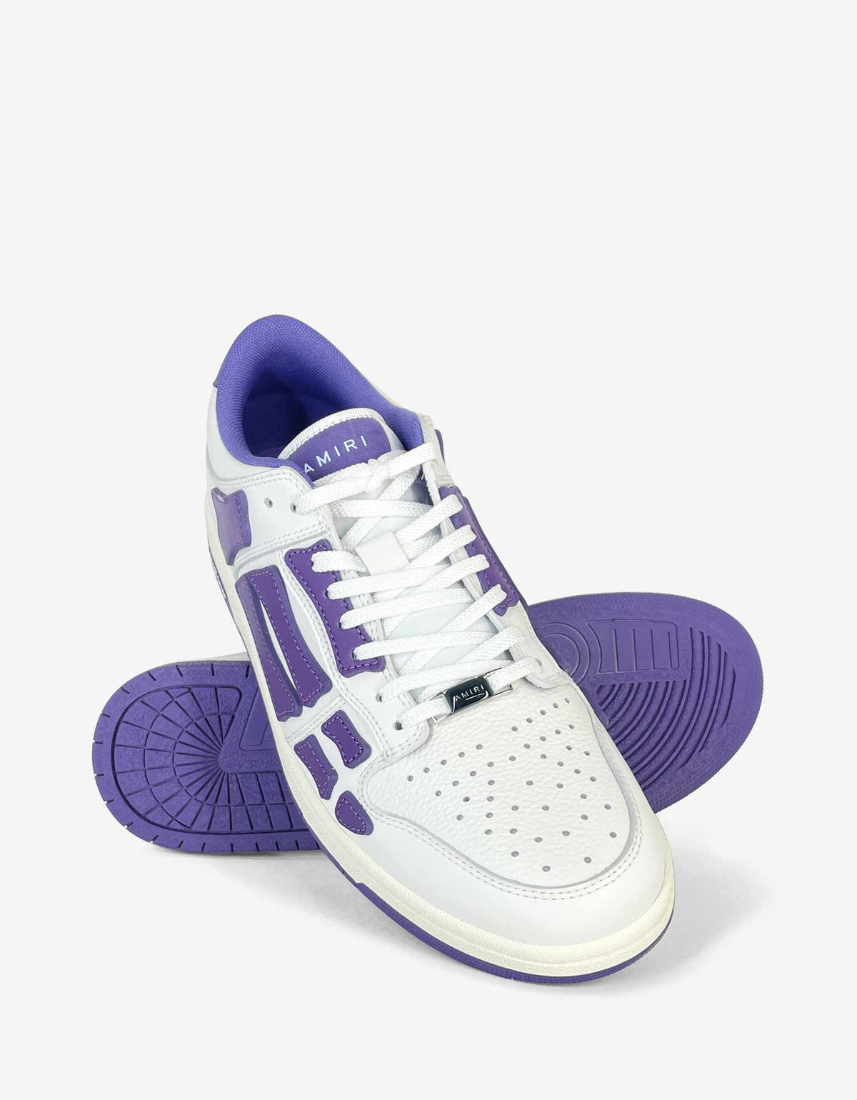 Amiri Skel Top Low White & Purple Trainers