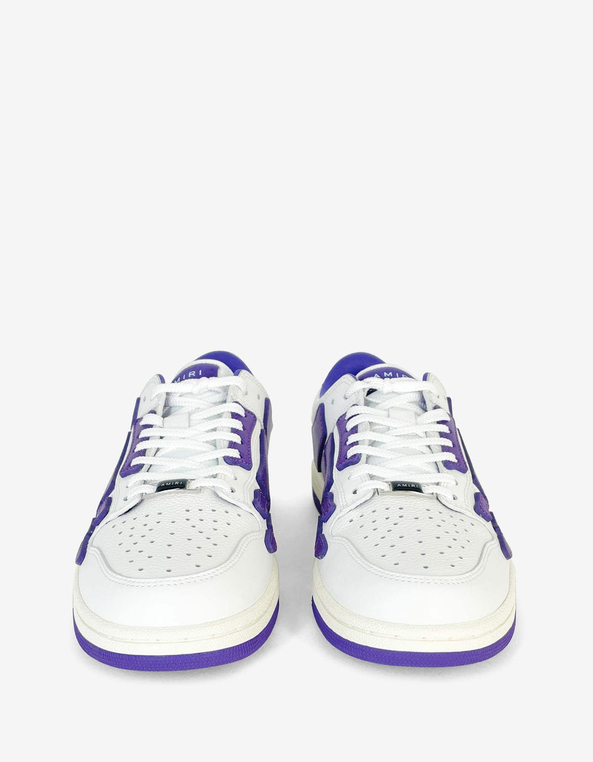 Amiri Skel Top Low White & Purple Trainers