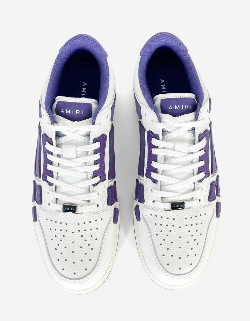 Amiri Skel Top Low White & Purple Trainers