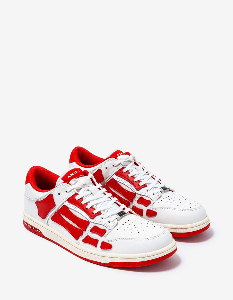 Amiri Skel Top Low White & Red Trainers