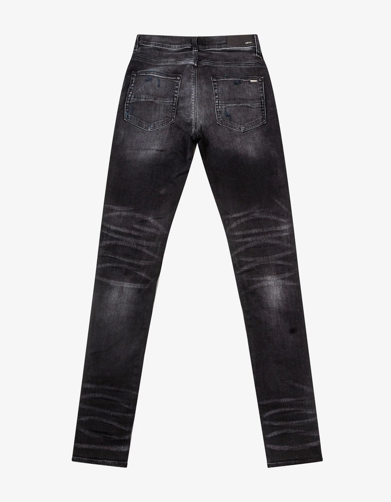 Amiri Jeans MX1 Red Bandana Aged Black