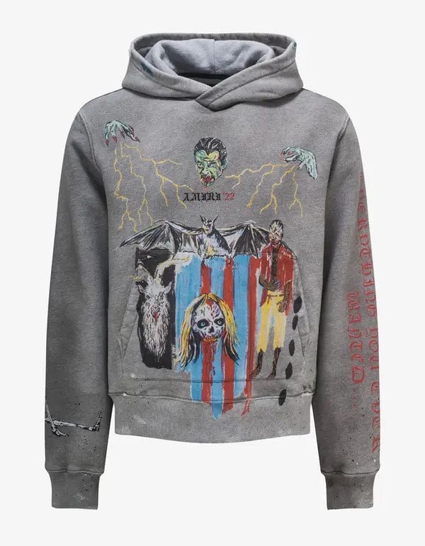 Amiri Wes Lang Blood 38' Grey Hoodie