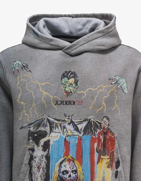 Amiri Wes Lang Blood 38' Grey Hoodie