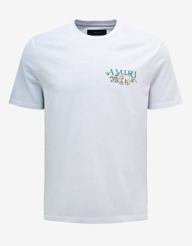 Amiri White Floral Amiri Logo T-Shirt