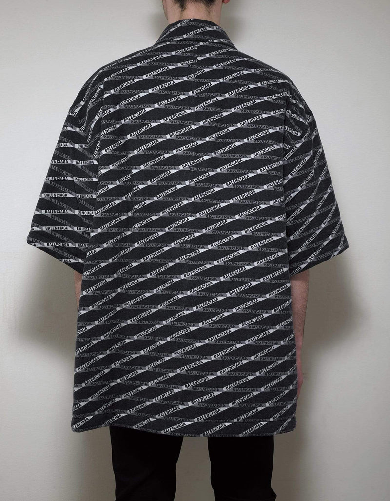 Balenciaga All-Over Logo Print Padded Shirt