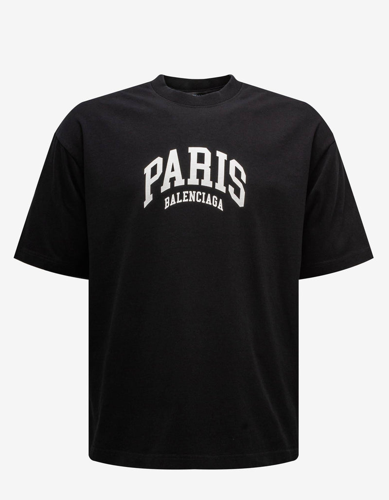 Balenciaga Balenciaga Black Cities Paris Medium Fit T-Shirt