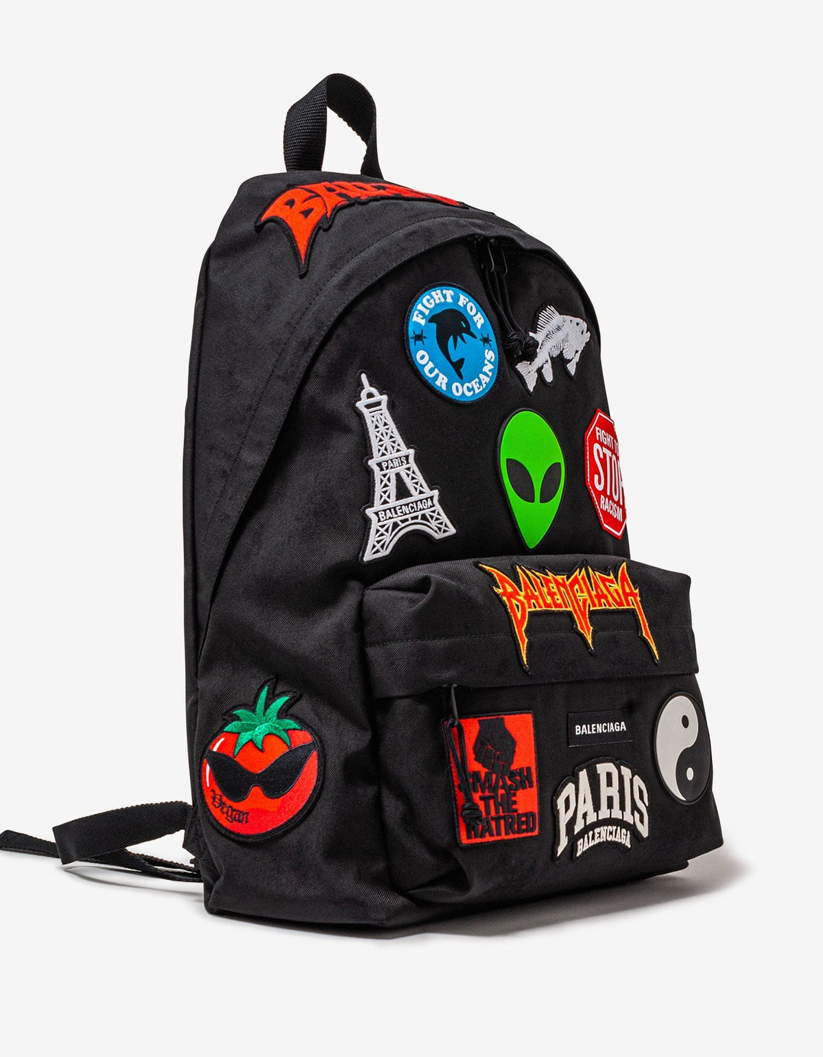 Balenciaga Balenciaga Black Multi Patch Explorer Backpack