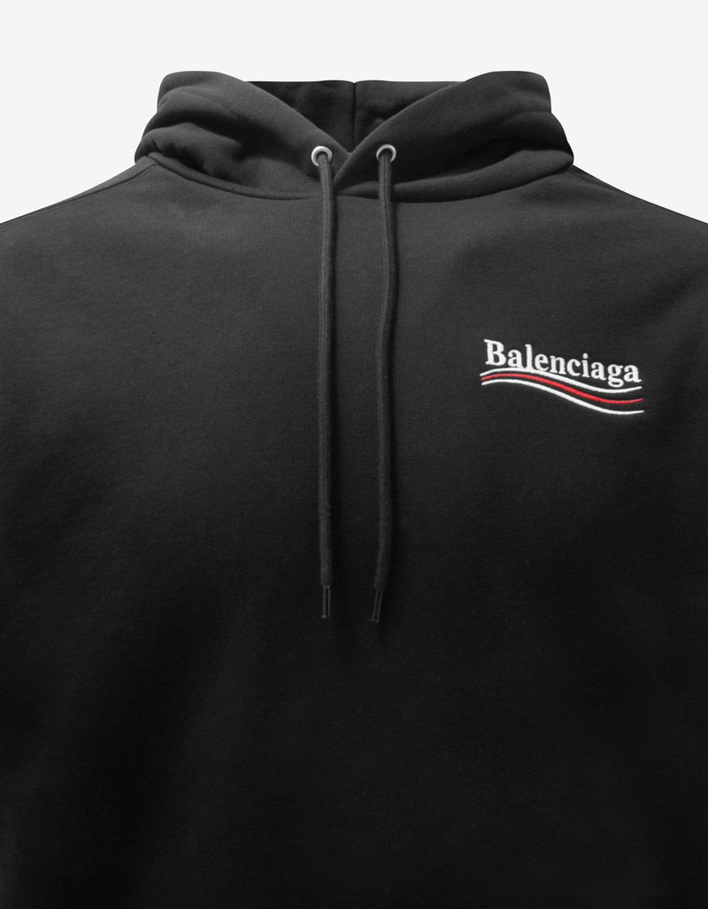 Balenciaga Balenciaga Black Political Logo Embroidery Medium Fit Hoodie