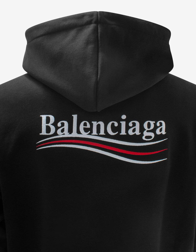 Balenciaga Balenciaga Black Political Logo Embroidery Medium Fit Hoodie