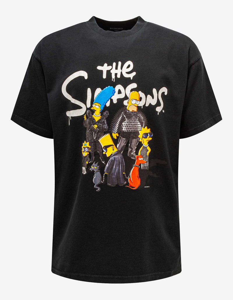 Balenciaga Balenciaga Black The Simpsons Print Oversized T-Shirt