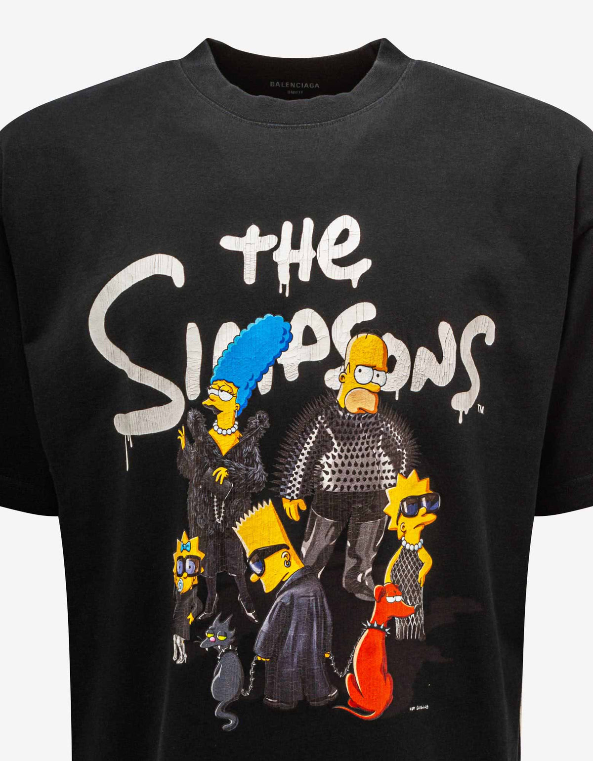 Balenciaga Balenciaga Black The Simpsons Print Oversized T-Shirt