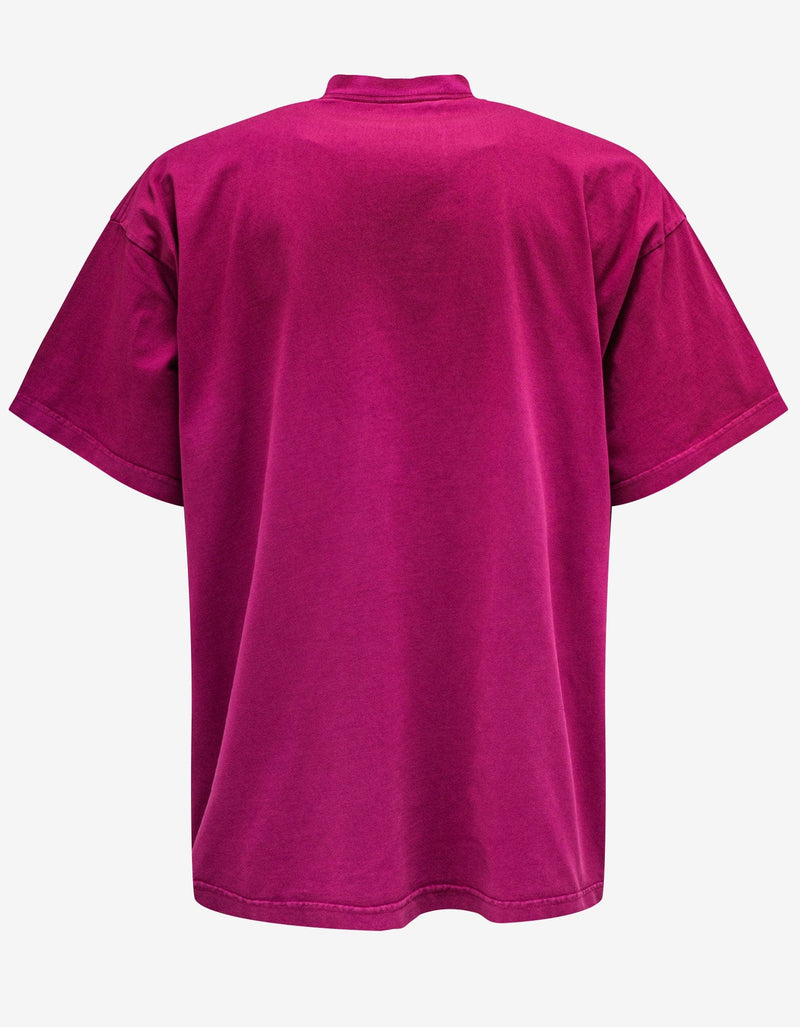 Balenciaga Balenciaga Pink Logo Embroidery Oversized T-Shirt