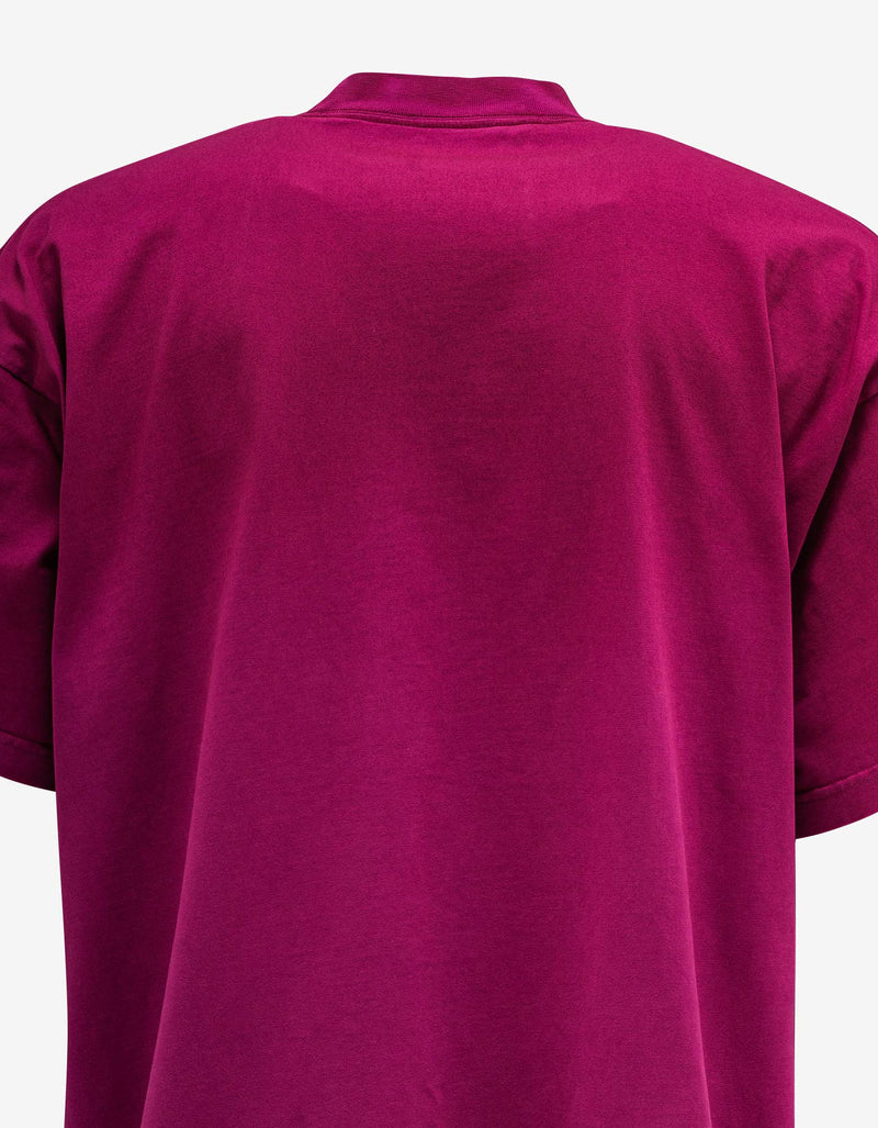 Balenciaga Balenciaga Pink Logo Embroidery Oversized T-Shirt