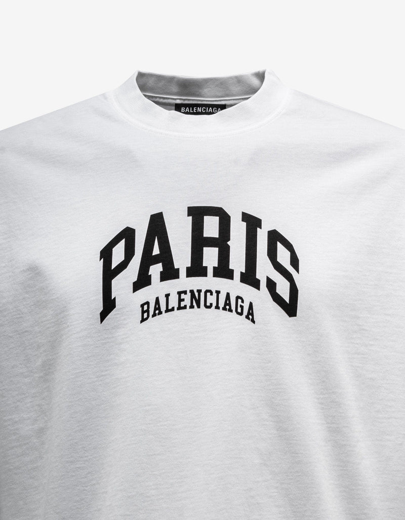 Balenciaga Balenciaga White Cities Paris Medium Fit T-Shirt