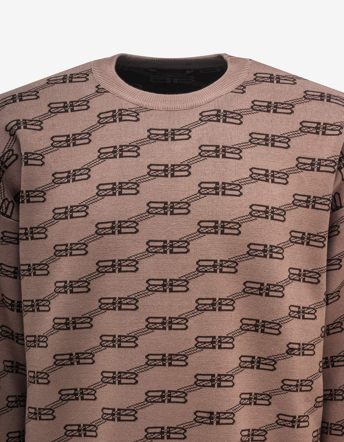 Balenciaga Beige All-Over BB Monogram Sweater