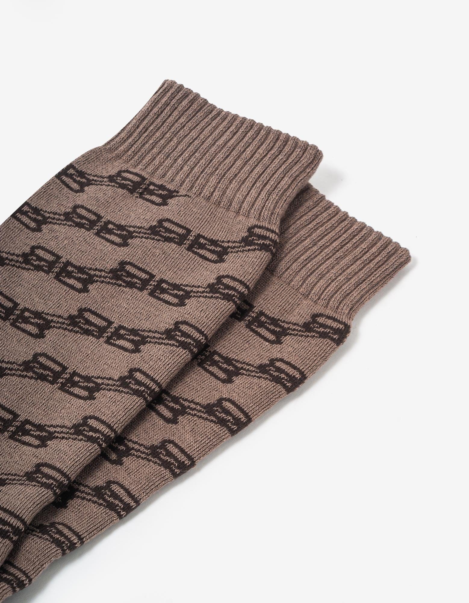 Balenciaga Beige BB Monogram Socks Zoo Fashions