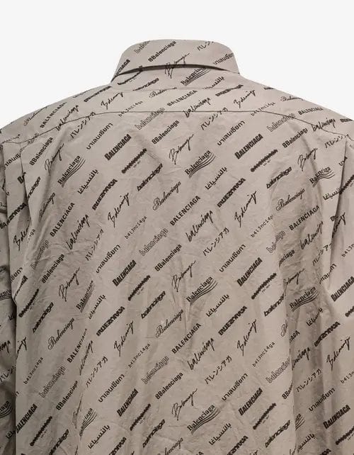 Balenciaga Beige Logomania All-Over Shirt