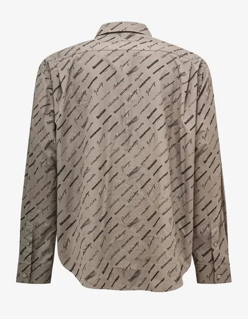 Balenciaga Beige Logomania All-Over Shirt