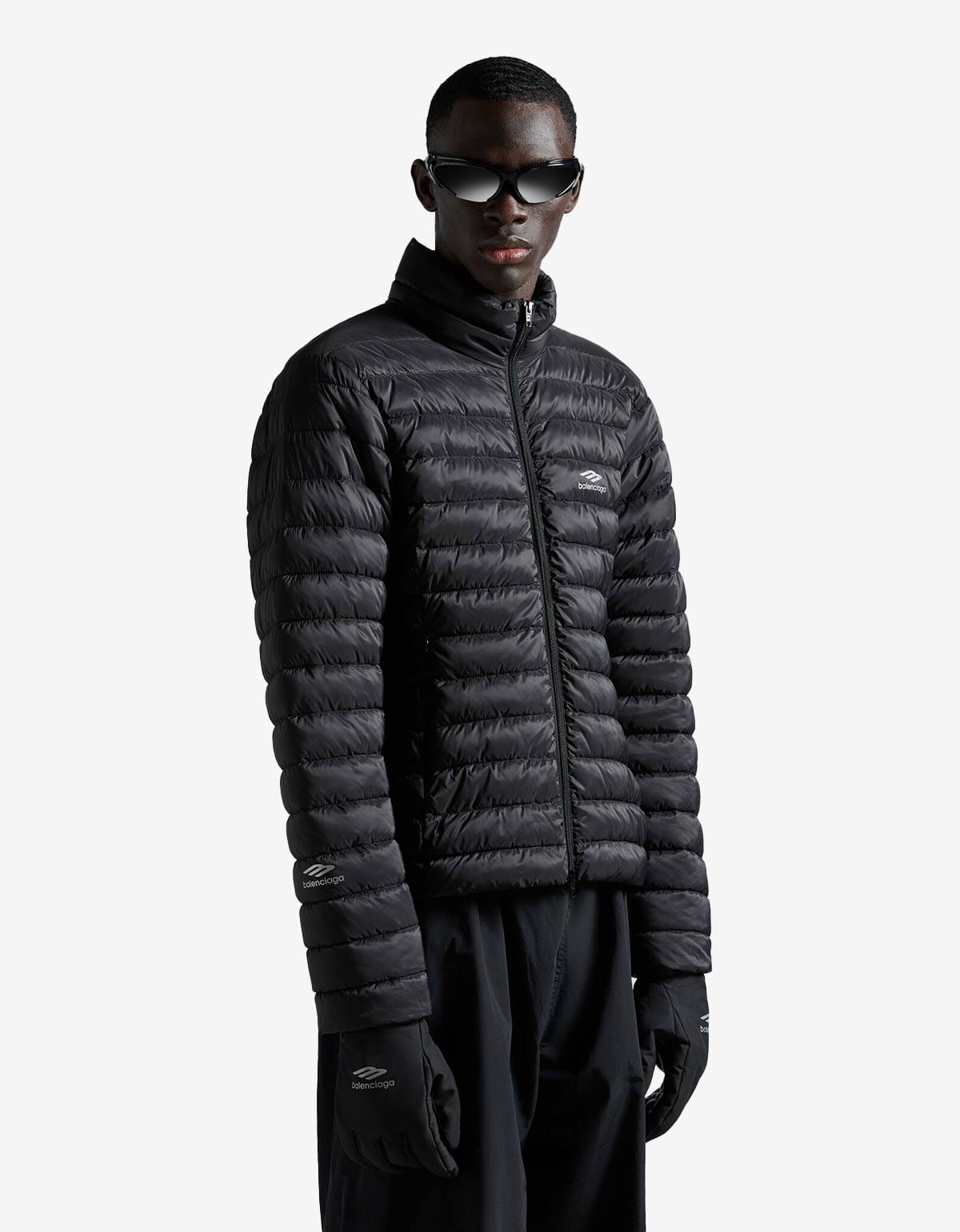 Balenciaga Black 3B Sports Icon Ski Fitted Puffer