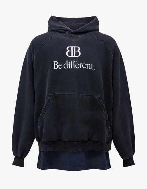 Balenciaga Black BB Be Different Patched T-Shirt Hoodie