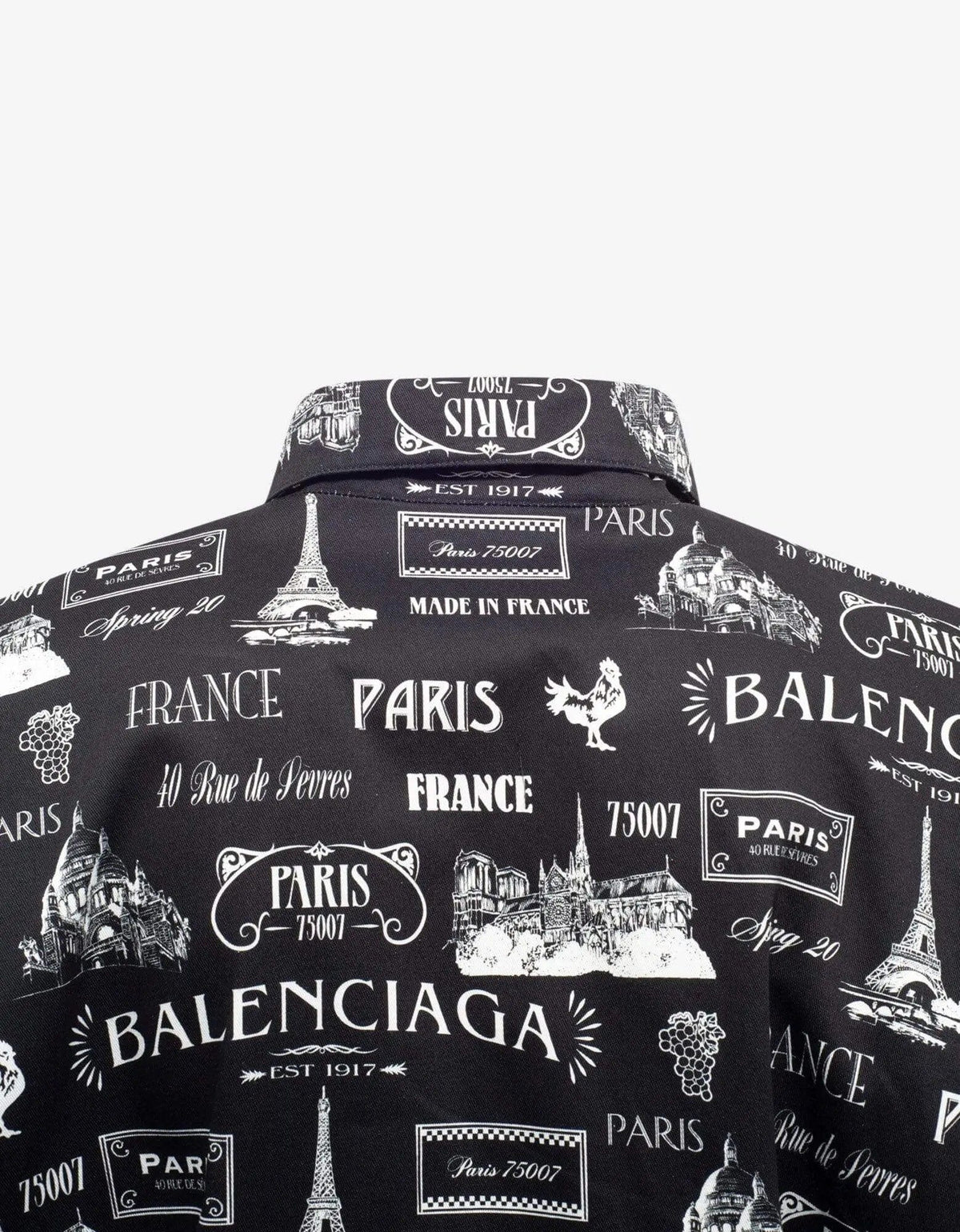 Balenciaga Black Double Sleeve Paris Resto Print Windbreaker