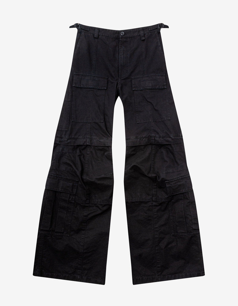 Balenciaga Black Flared Cargo Trousers