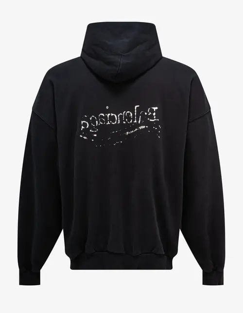 Balenciaga Black Hand Drawn Political Logo Large Hoodie