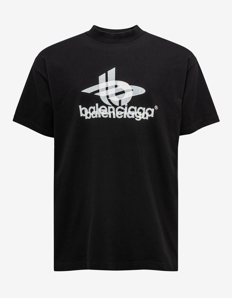 Balenciaga Black Layered Sports Oversized T-Shirt