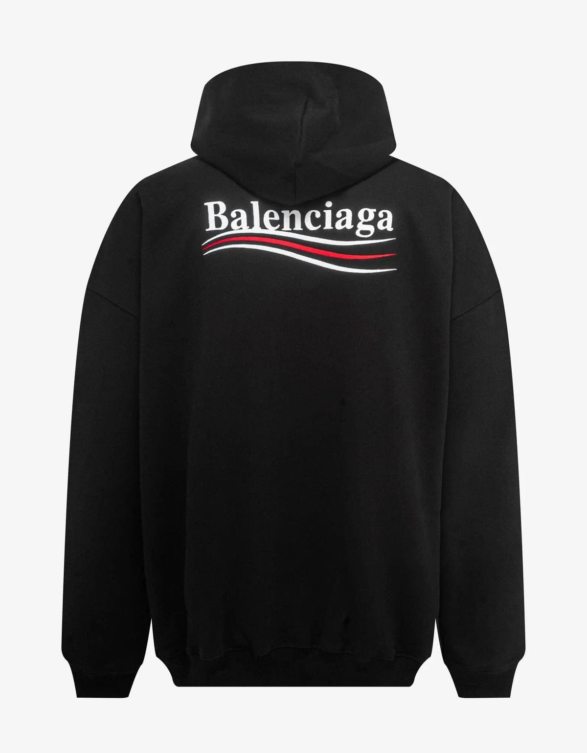 Balenciaga Black Political Logo Large Fit Hoodie