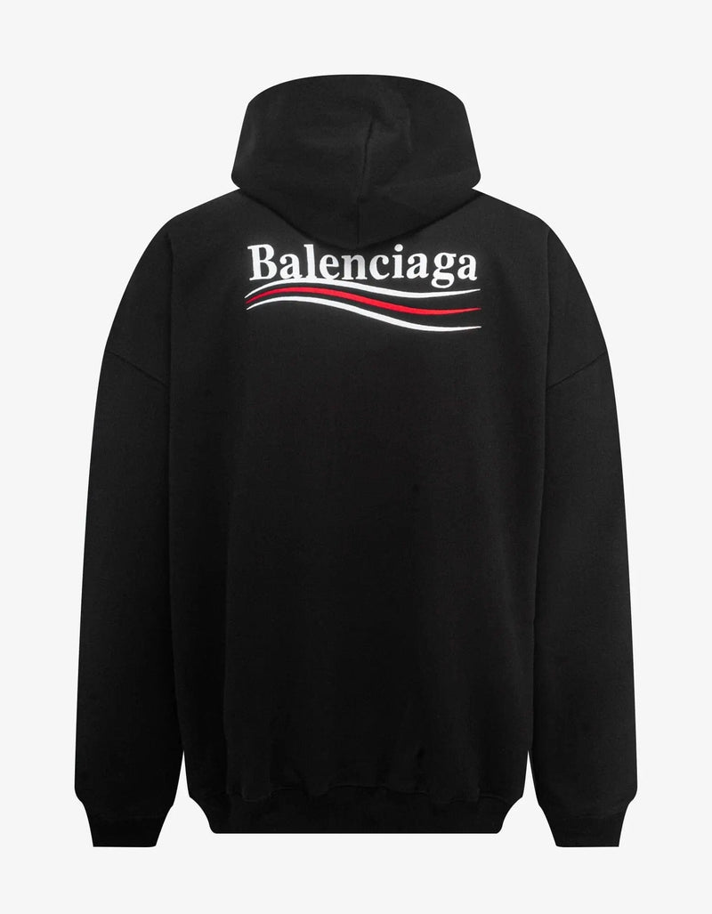 Balenciaga Black Political Logo Large Fit Hoodie