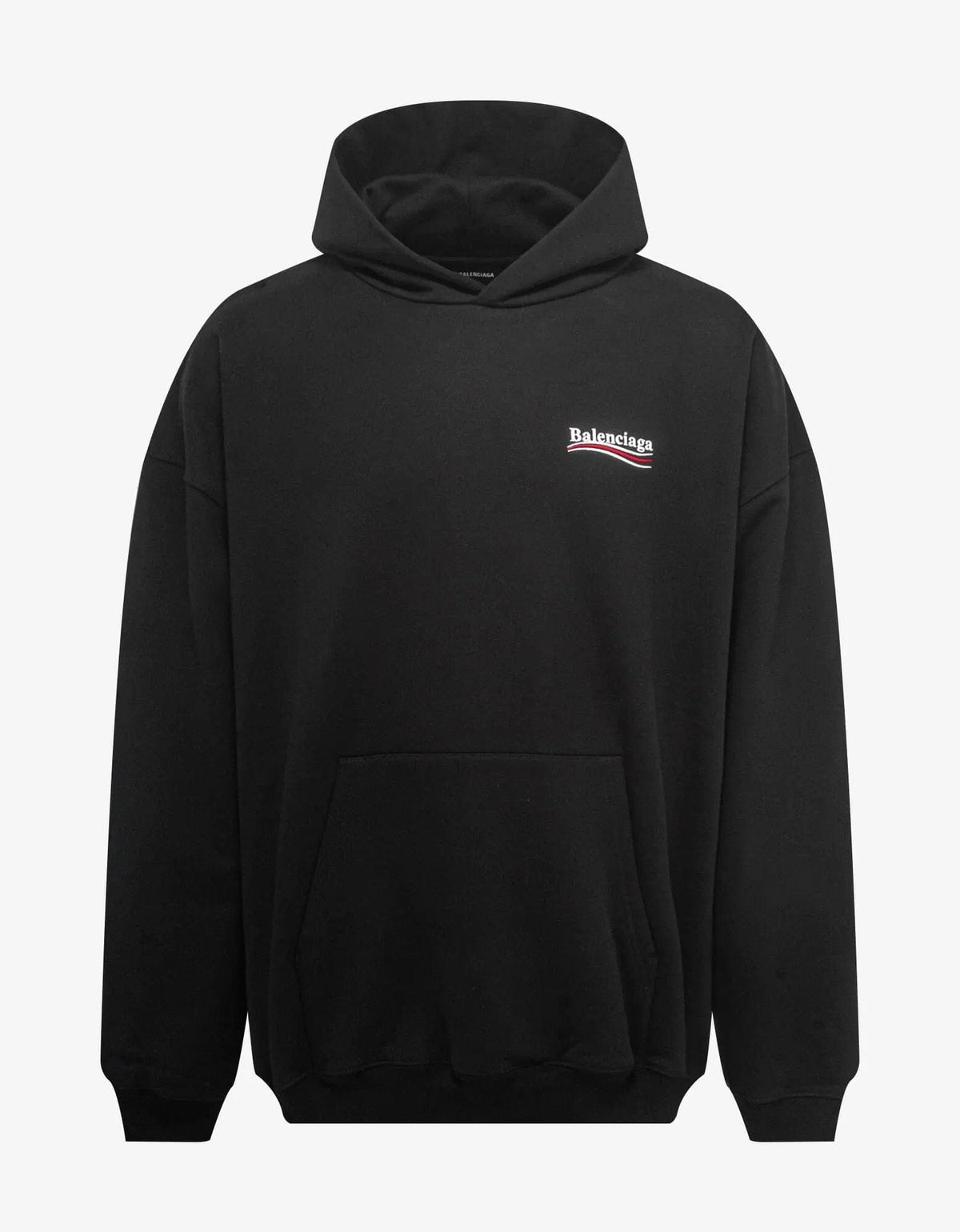 Balenciaga Black Political Logo Large Fit Hoodie