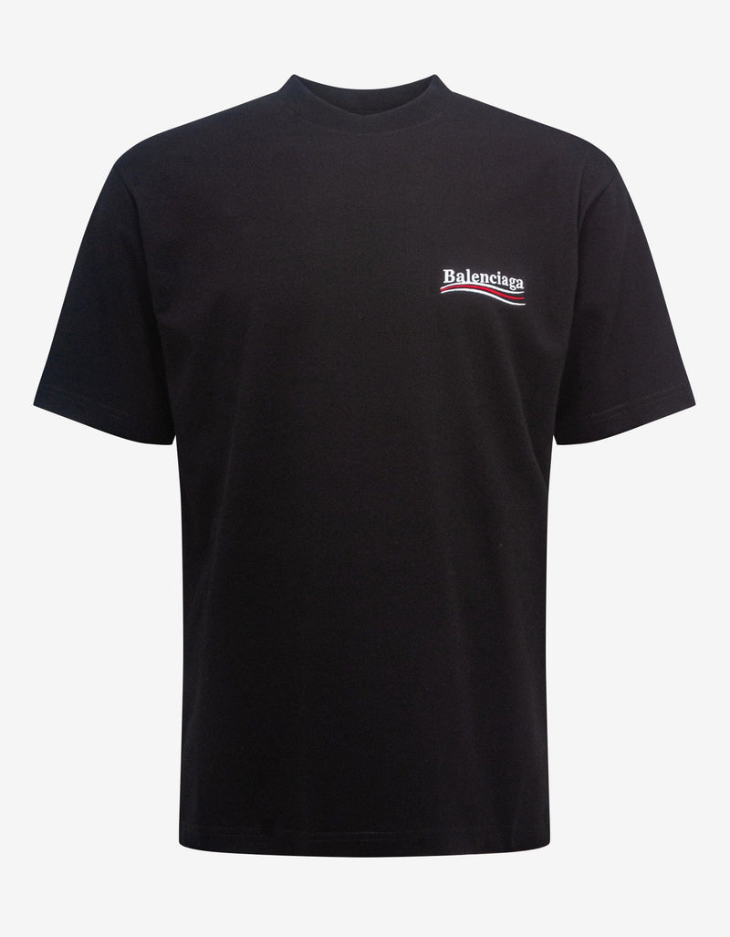 Balenciaga Black Political Logo Large Fit T-Shirt