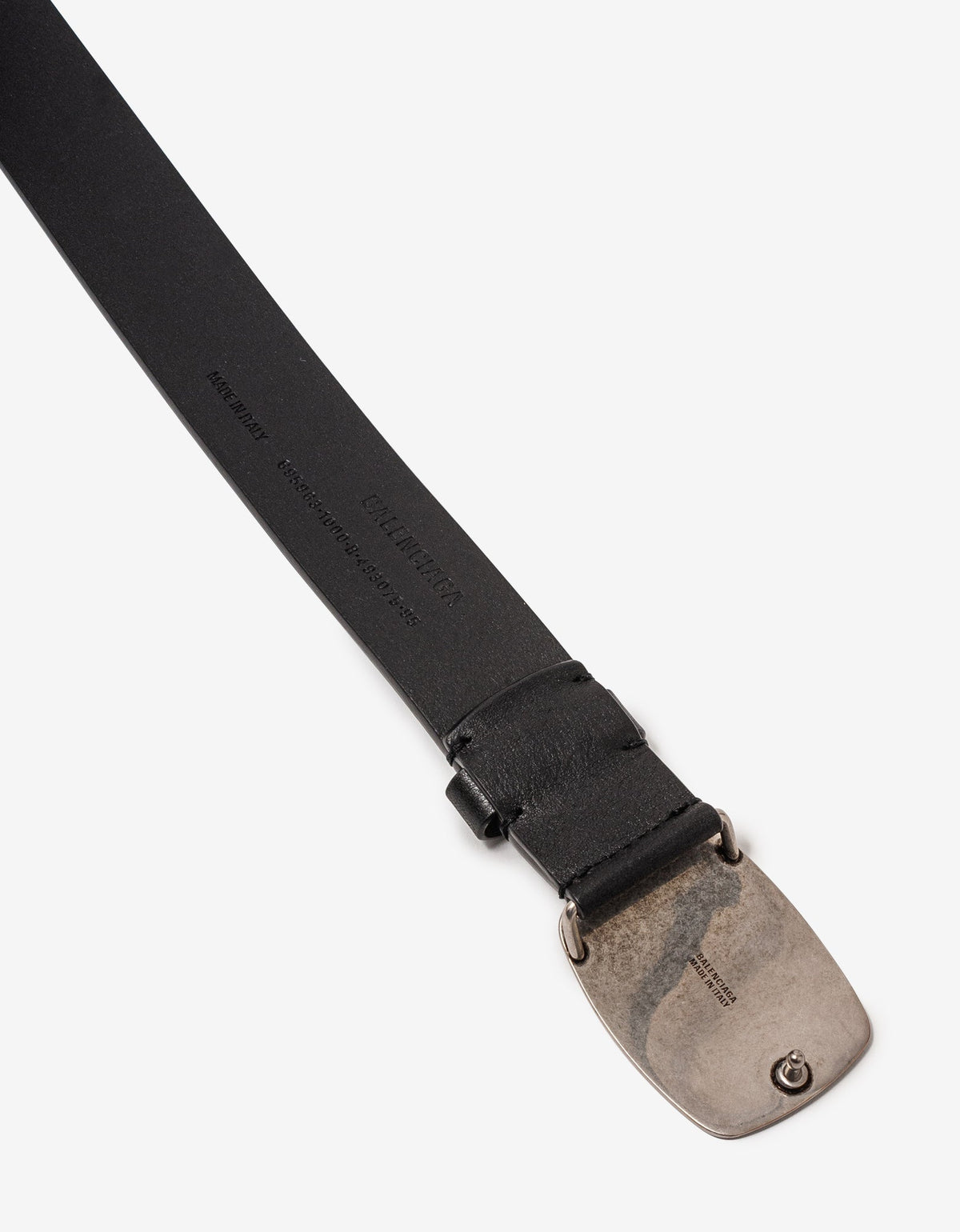 Balenciaga Black Rounded Logo Plaque Belt