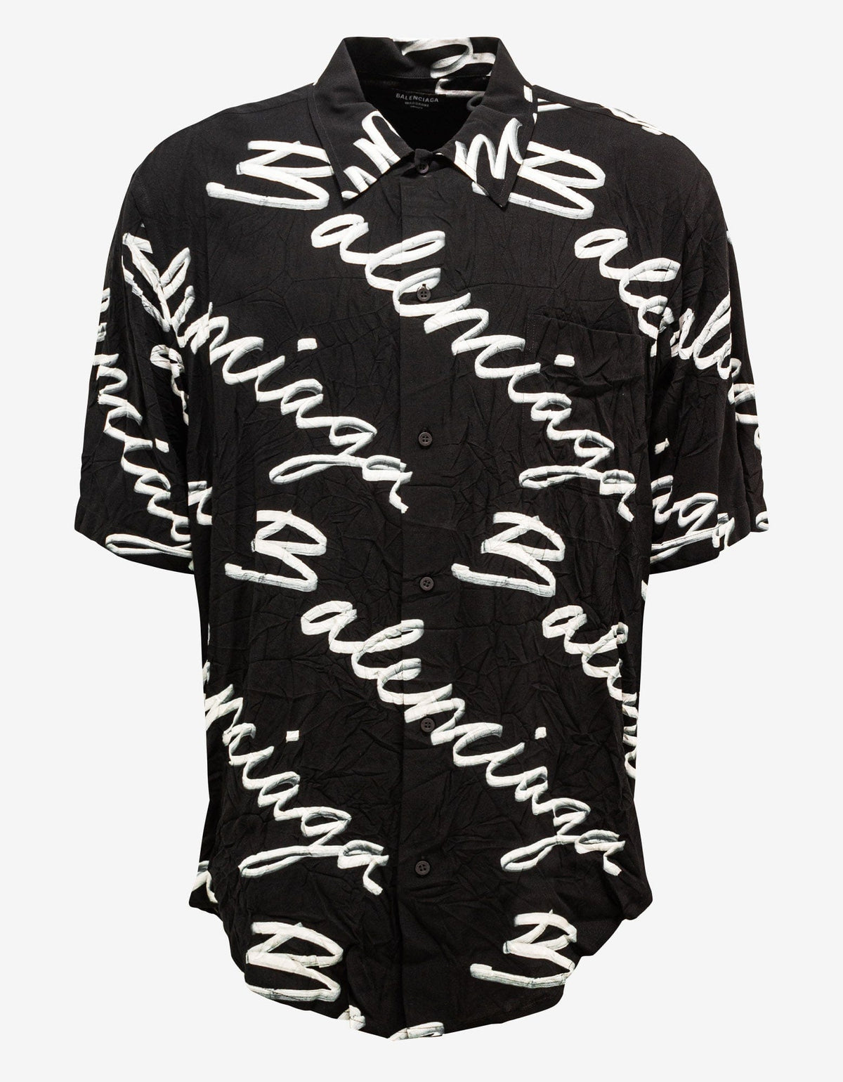 Balenciaga Black Scribble Logo Minimal Shirt