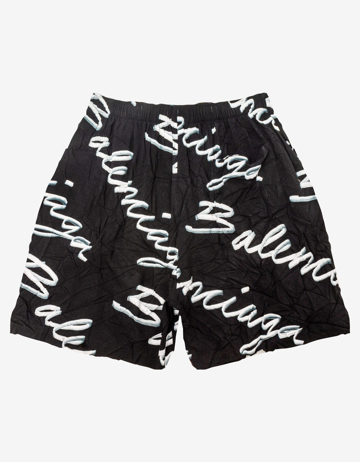 Balenciaga Black Scribble Logo Pyjama Shorts