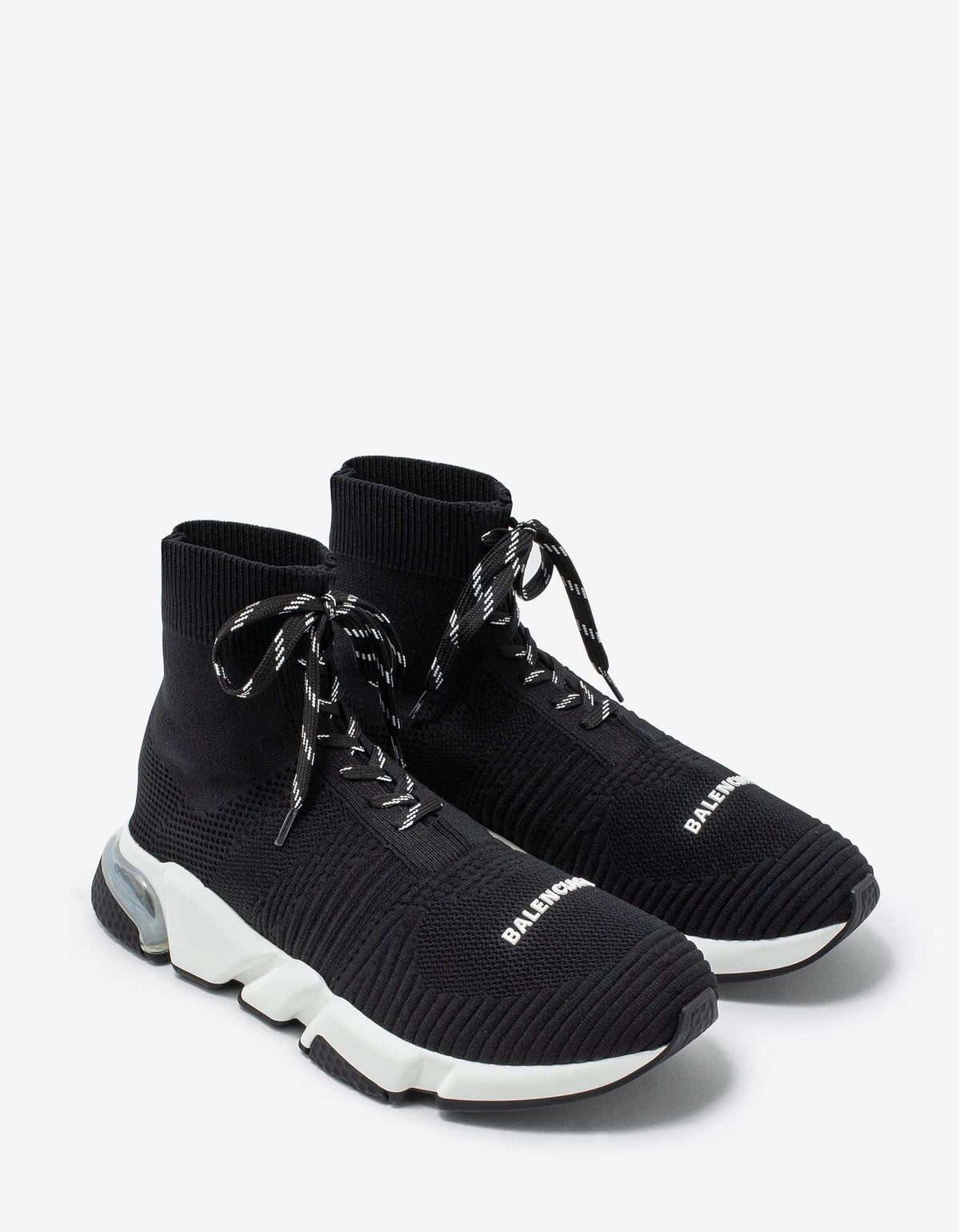 Balenciaga Black Speed Lace-Up Clear Sole Trainers