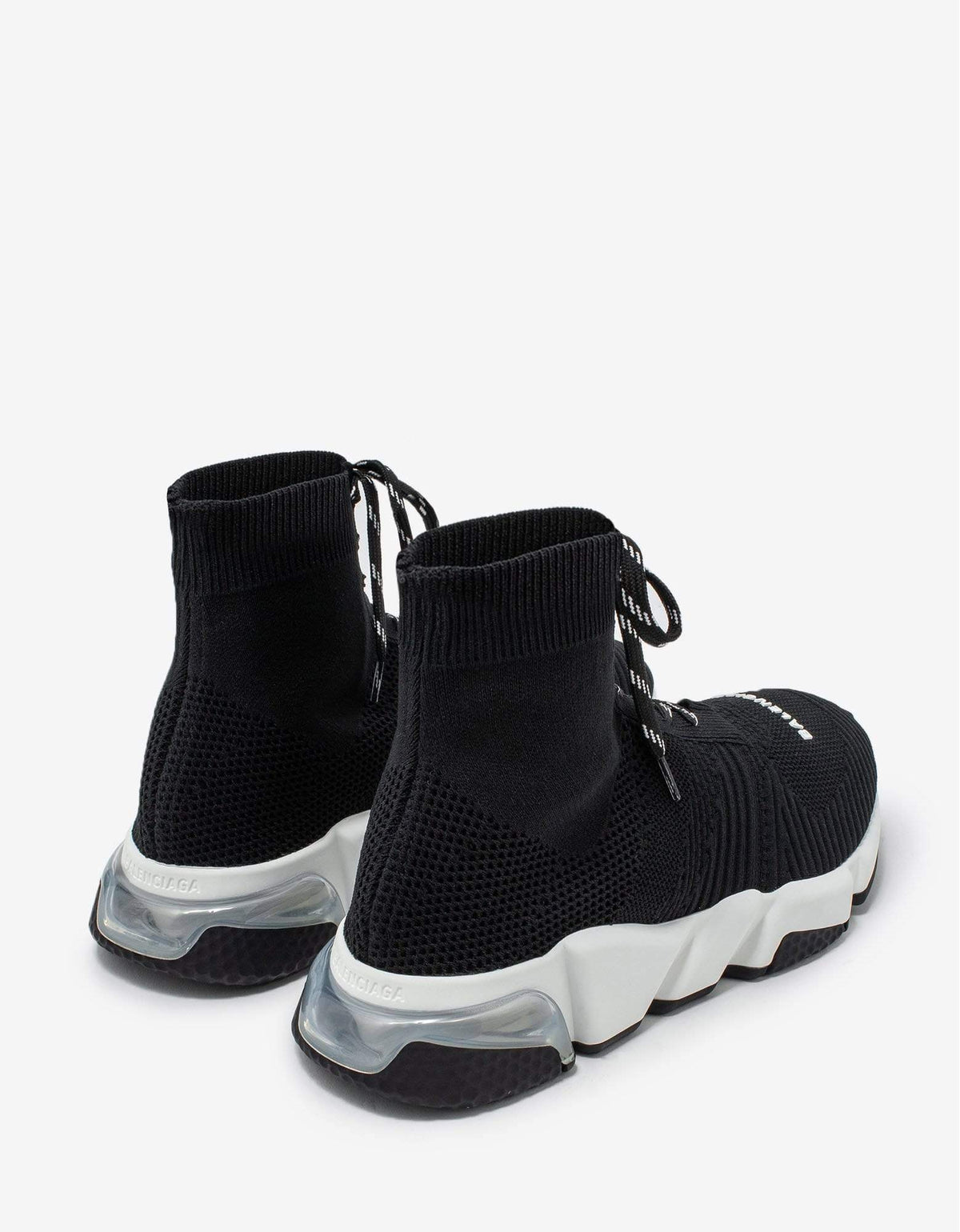 Balenciaga Black Speed Lace-Up Clear Sole Trainers