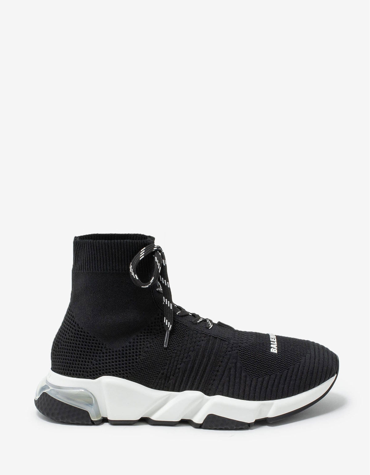 Balenciaga Black Speed Lace-Up Clear Sole Trainers