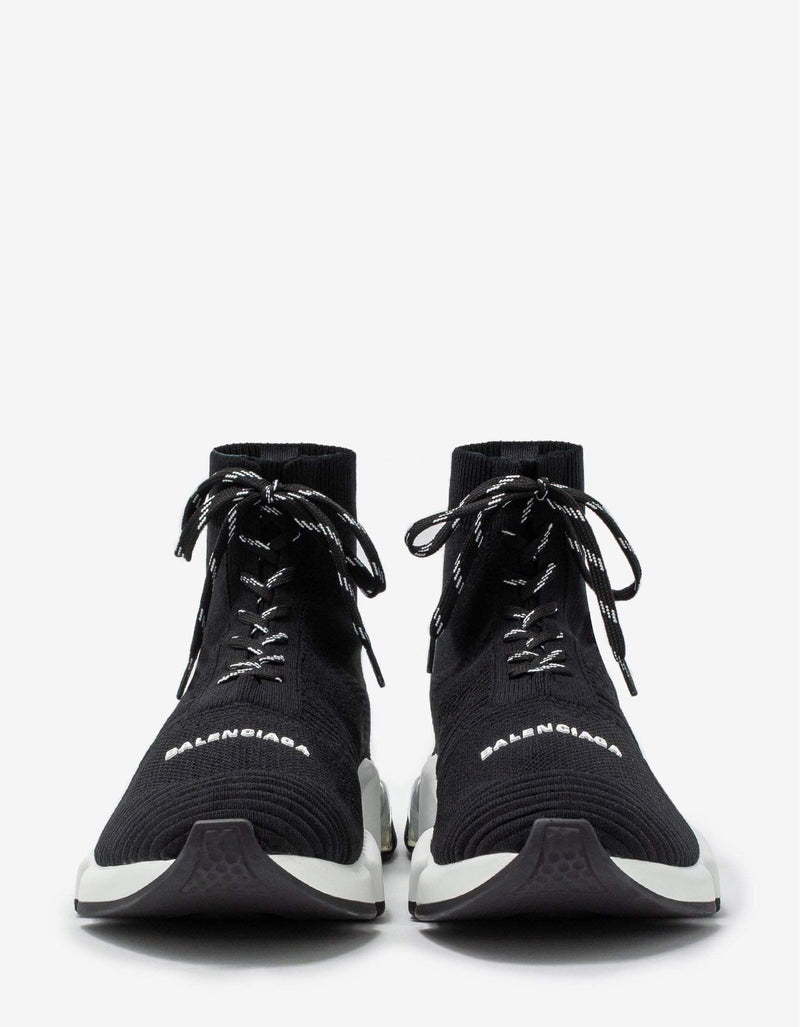 Balenciaga Black Speed Lace-Up Clear Sole Trainers