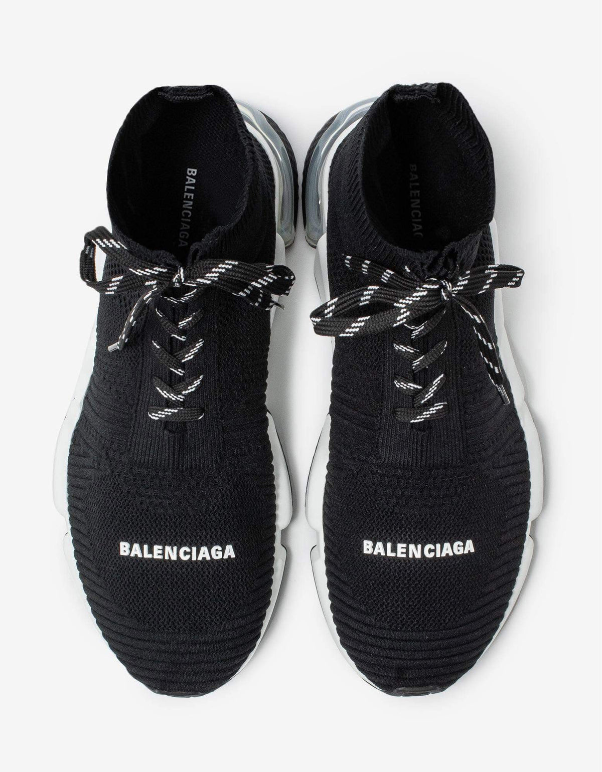 Balenciaga Black Speed Lace-Up Clear Sole Trainers