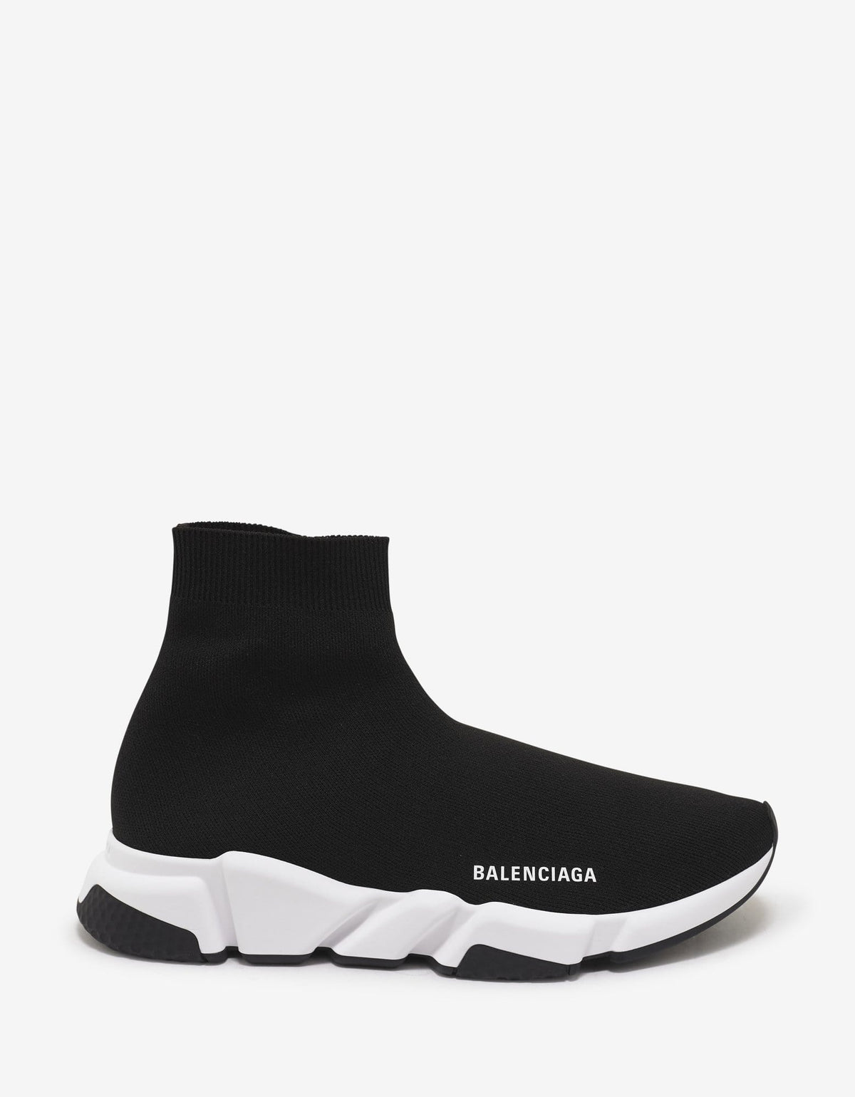 Balenciaga Black Speed Trainers with White & Black Sole