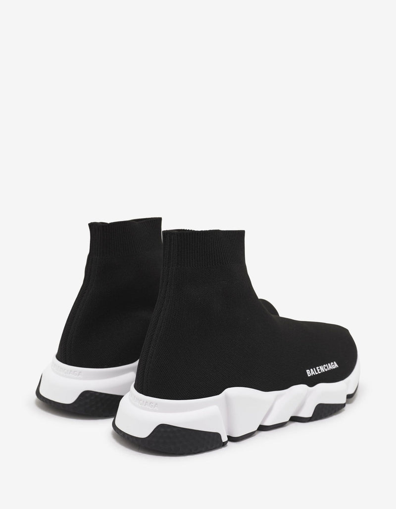 Balenciaga Black Speed Trainers with White & Black Sole