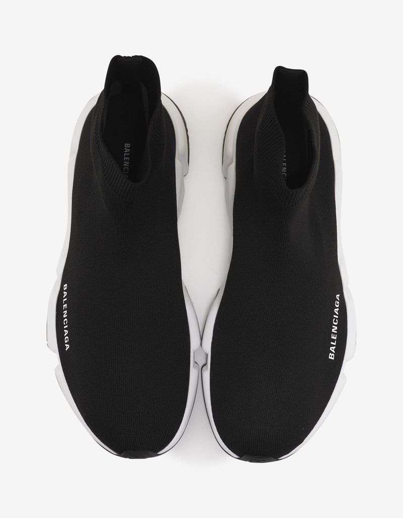 Balenciaga Black Speed Trainers with White & Black Sole