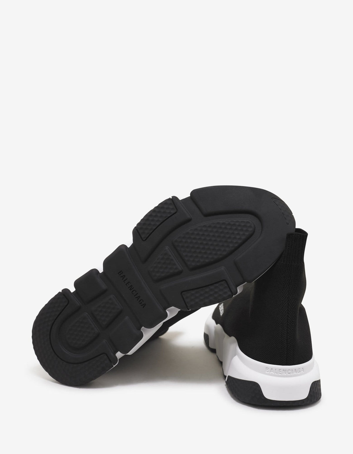 Balenciaga Black Speed Trainers with White & Black Sole