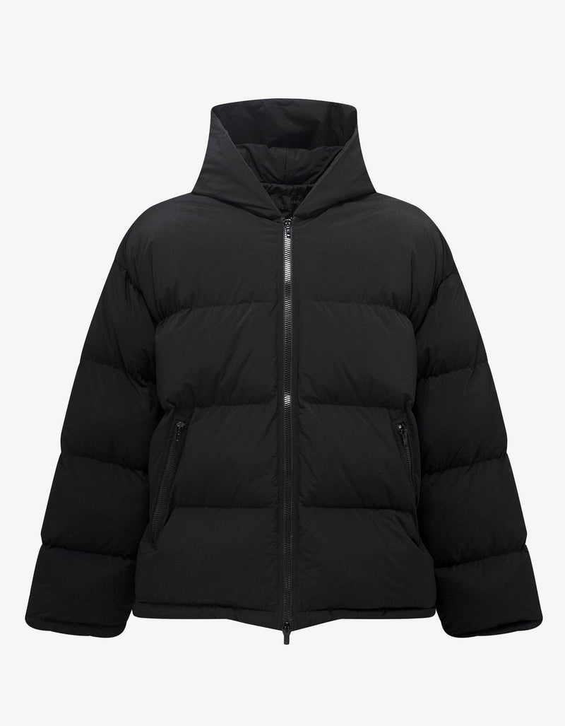 Balenciaga Black Sporty B Hooded Puffer Jacket