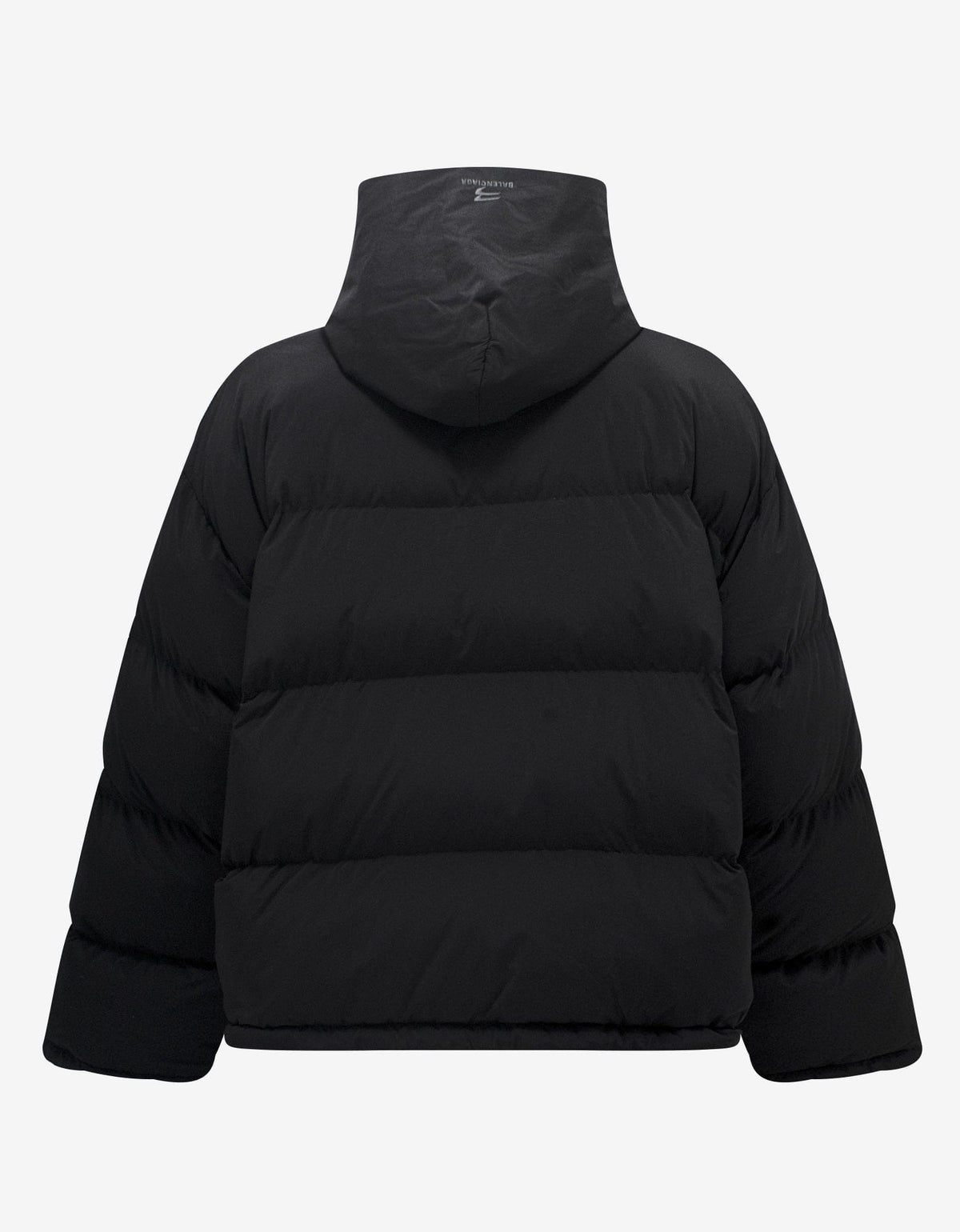 Balenciaga Black Sporty B Hooded Puffer Jacket