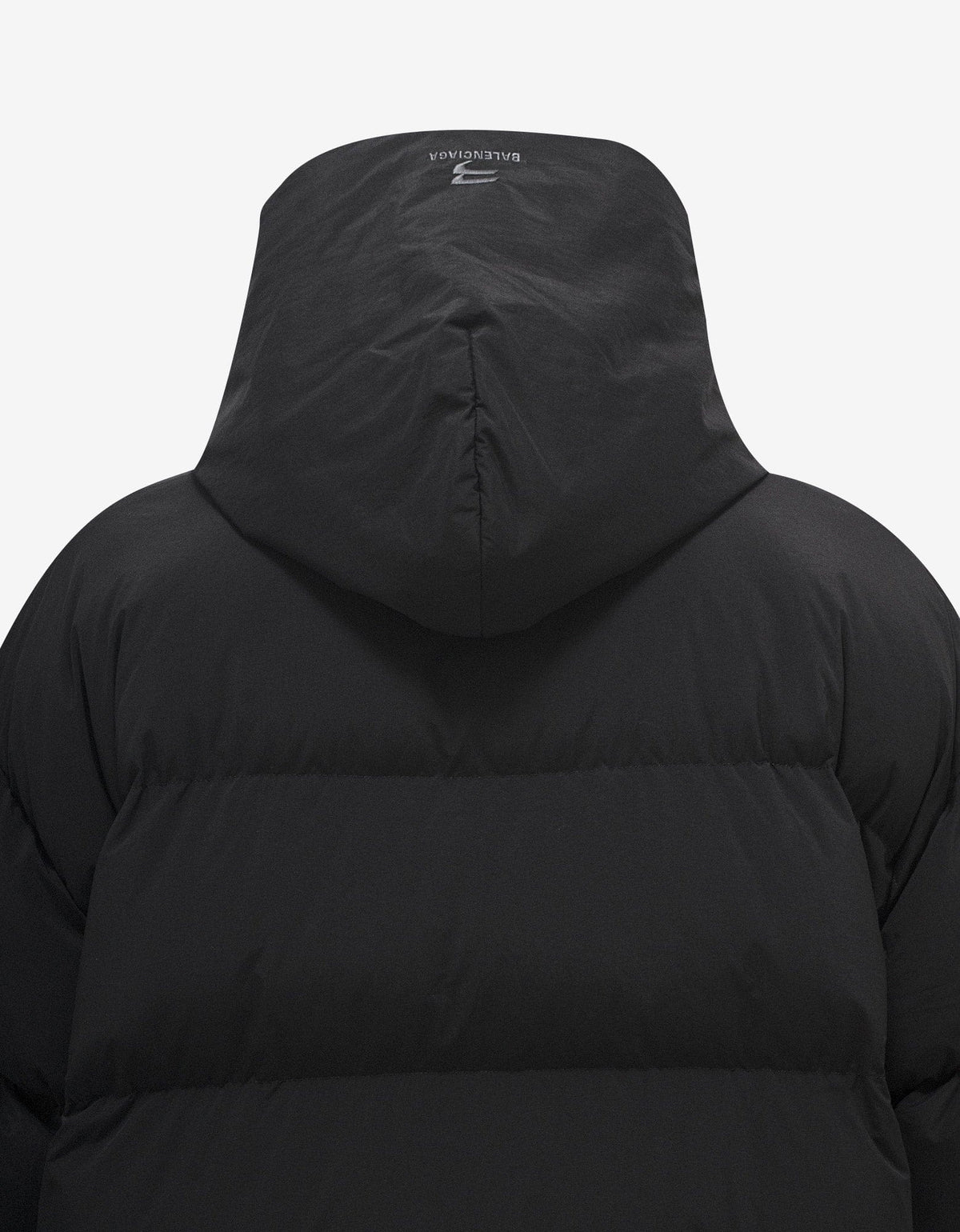 Balenciaga Black Sporty B Hooded Puffer Jacket