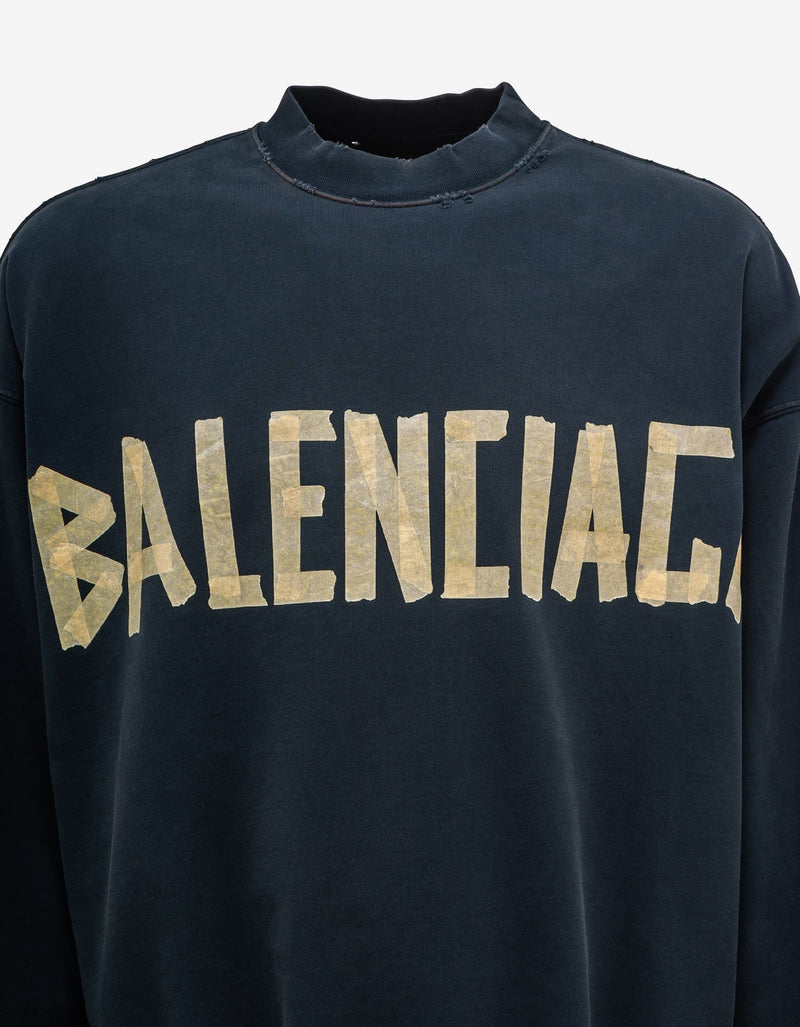 Balenciaga Black Tape Type Oversized Sweatshirt